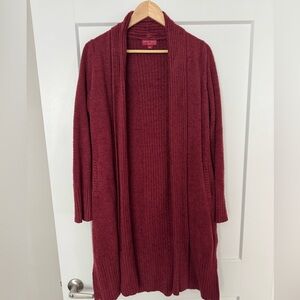 Barefoot Dreams Burgundy Open Front Cardigan